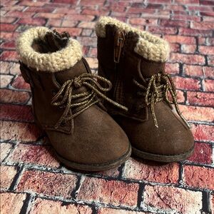 Garanimals Brown Infant Boots with Tan Trim